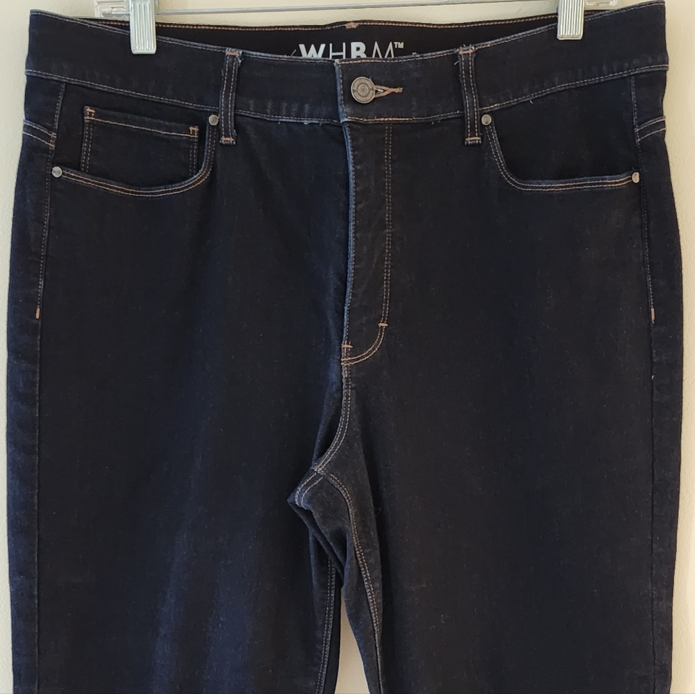 White House Black Market Straight Jeans Size 14 Dark Wash